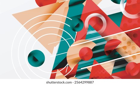 Modern geometric background - overlapping triangles with smooth gradients and semi-transparency