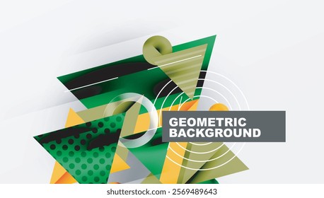 Modern geometric background - overlapping triangles with smooth gradients and semi-transparency