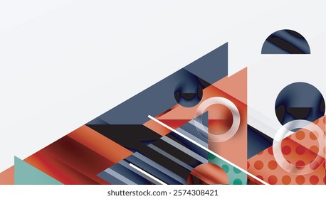 Modern geometric background - overlapping triangles with smooth gradients and semi-transparency