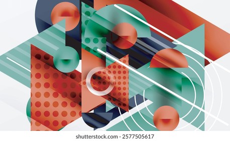 Modern geometric background - overlapping triangles with smooth gradients and semi-transparency