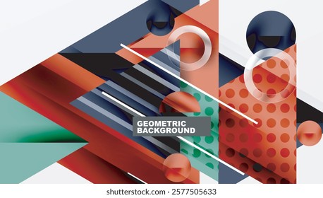 Modern geometric background - overlapping triangles with smooth gradients and semi-transparency