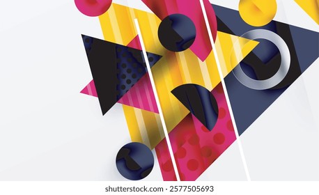 Modern geometric background - overlapping triangles with smooth gradients and semi-transparency