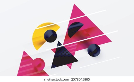 Modern geometric background - overlapping triangles with smooth gradients and semi-transparency