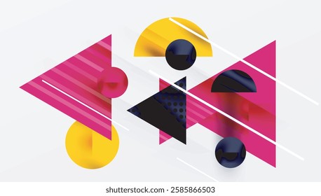 Modern geometric background - overlapping triangles with smooth gradients and semi-transparency