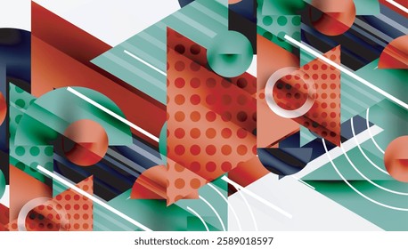 Modern geometric background - overlapping triangles with smooth gradients and semi-transparency