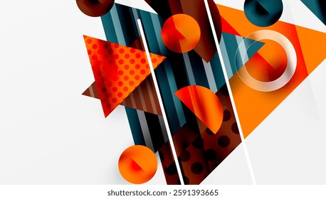 Modern geometric background - overlapping triangles with smooth gradients and semi-transparency