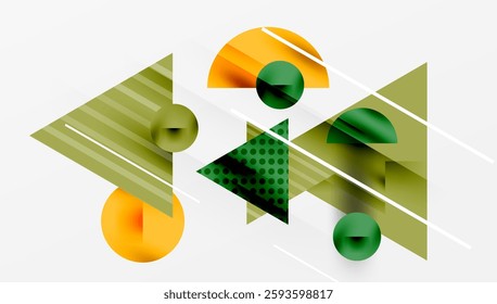 Modern geometric background - overlapping triangles with smooth gradients and semi-transparency