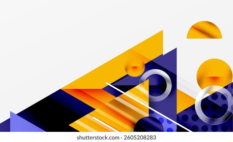 Modern geometric background - overlapping triangles with smooth gradients and semi-transparency