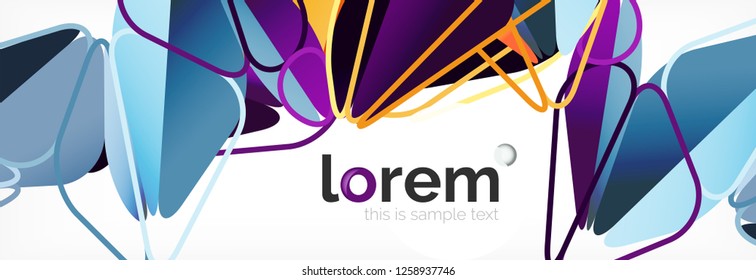 Modern geometric background. Poster template with polygonal elements. Vector illustration
