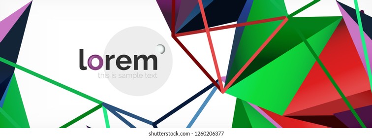 Modern geometric background. Poster template with polygonal elements. Vector illustration