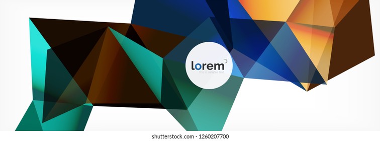 Modern geometric background. Poster template with polygonal elements. Vector illustration