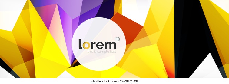 Moderner geometrischer Hintergrund. Plakatvorlage mit polygonalen Elementen. Vektorgrafik