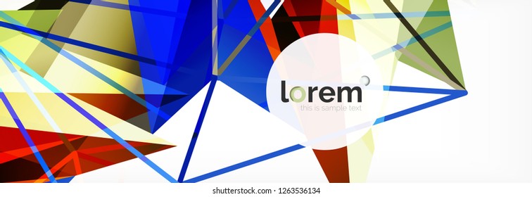 Fondo geométrico moderno. Plantilla de cartel con elementos poligonales. Ilustración del vector
