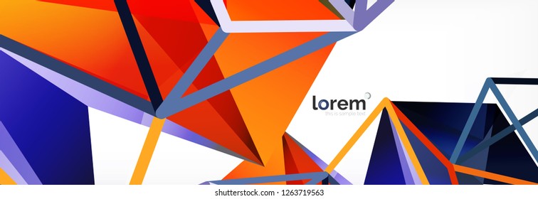 Modern geometric background. Poster template with polygonal elements. Vector illustration