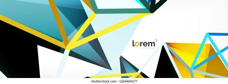 Moderner geometrischer Hintergrund. Plakatvorlage mit polygonalen Elementen. Vektorgrafik