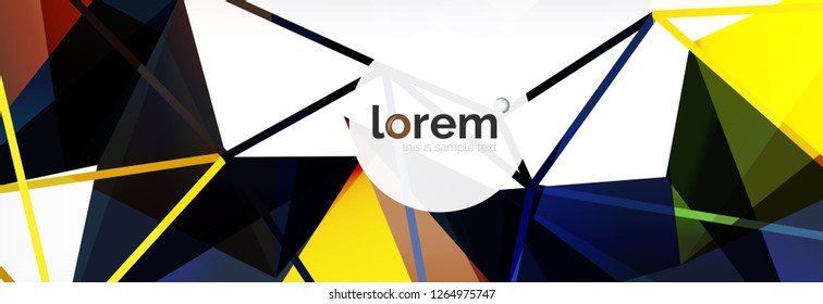 Modern geometric background. Poster template with polygonal elements. Vector illustration
