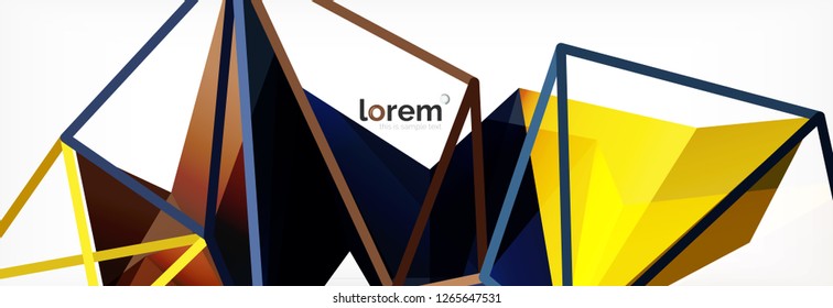 Modern geometric background. Poster template with polygonal elements. Vector illustration