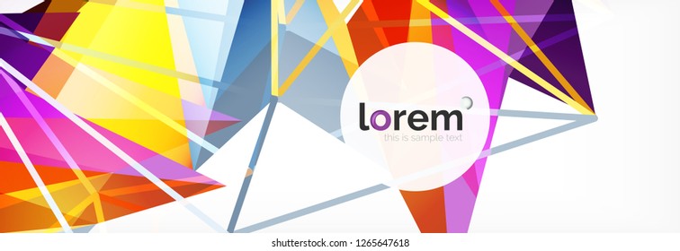 Modern geometric background. Poster template with polygonal elements. Vector illustration