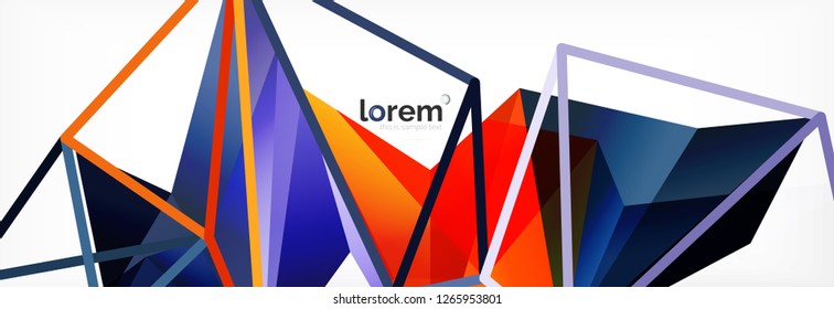 Modern geometric background. Poster template with polygonal elements. Vector illustration
