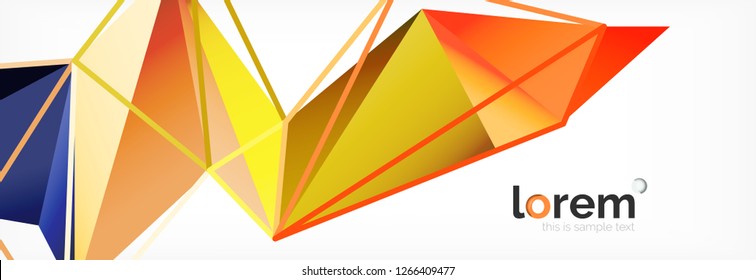 Modern geometric background. Poster template with polygonal elements. Vector illustration