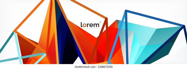 Modern geometric background. Poster template with polygonal elements. Vector illustration