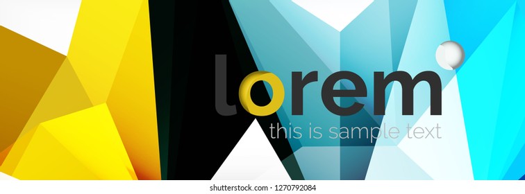 Modern geometric background. Poster template with polygonal elements. Vector illustration