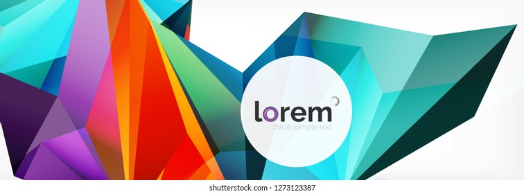Modern geometric background. Poster template with polygonal elements. Vector illustration