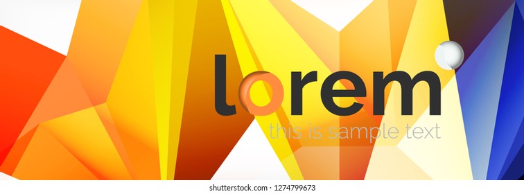 Modern geometric background. Poster template with polygonal elements. Vector illustration