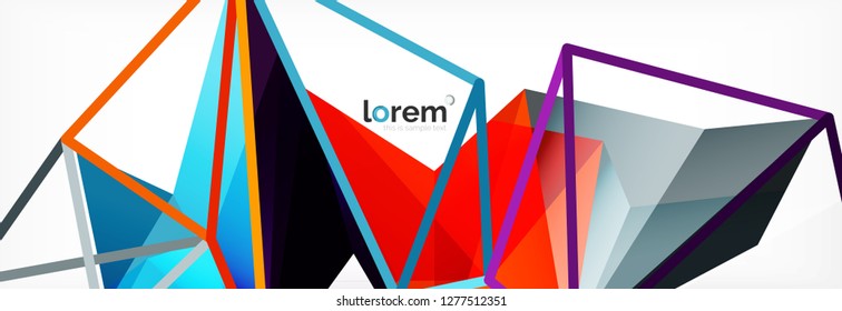 Modern geometric background. Poster template with polygonal elements. Vector illustration
