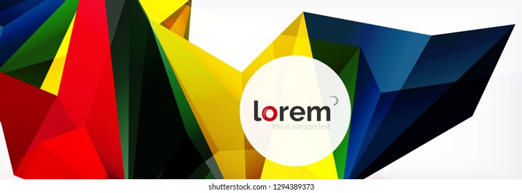 Modern geometric background. Poster template with polygonal elements. Vector illustration