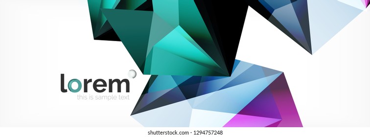 Modern geometric background. Poster template with polygonal elements. Vector illustration