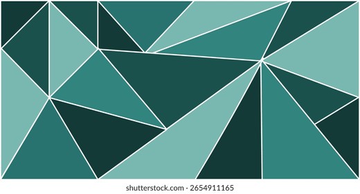 Moderner geometrischer Hintergrund. Vektorgrafik eines nahtlosen Dreiecksmusters. Grüner geometrischer Hintergrund perfekt für Tapeten Dekor Stoffdruck Wohnzimmer Wanddekoration. EPS 10
