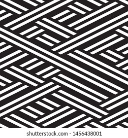 Modern geometric background. Vector seamless texture. A repeating pattern with interwoven lines. 