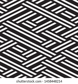Modern geometric background. Vector seamless texture. A repeating pattern with interwoven lines. 
