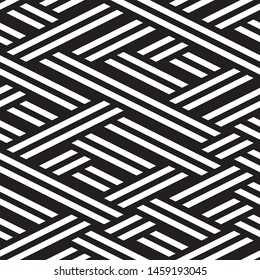 Modern geometric background. Vector seamless texture. A repeating pattern with interwoven lines. 