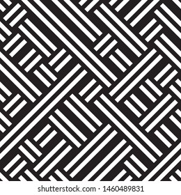 Modern geometric background. Vector seamless texture. A repeating pattern with interwoven lines. 