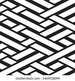 Modern geometric background. Vector seamless texture. A repeating pattern with interwoven lines. 