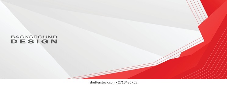 Moderner geometrischer Hintergrund in weißen und roten Farben. Vektorgrafik