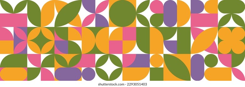 Fondo geométrico moderno de estilo y2k. Formas retro abstractas minimalistas. Ilustración vectorial.
