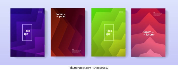 Modern geometric backgrounds collection vector design. Trendy cover for brochure, banner, poster, flayer, card.