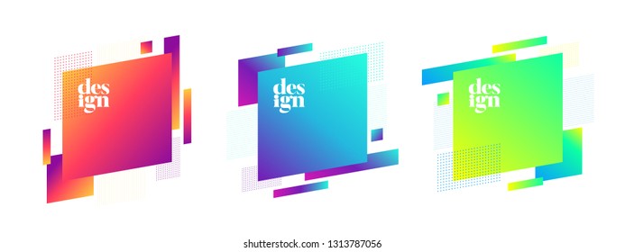 Modern geometric badges set