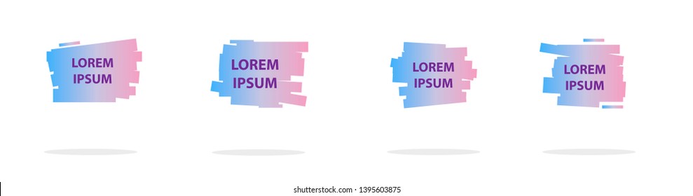 Modern geometric badges set. Colorful vector gradient shapes composition. Trendy minimal design. 3D futuristic style 