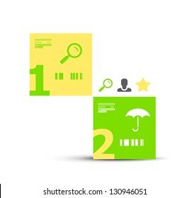 Plantilla de banner geométrico moderno | infografía de dos pasos