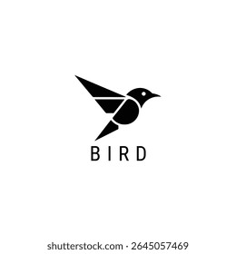 Modern Geometric Bird Logo Design A Minimalist and Creative Symbol for Business Branding and Graphic Design Projects Bird Silhouette Vector