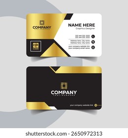 Modern Geometric Black and Gold Business Card Template for Creative Branding
