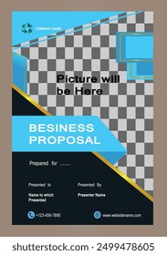 Modern geometric blue business report cover. Clean, professional design. Fully editable vector.