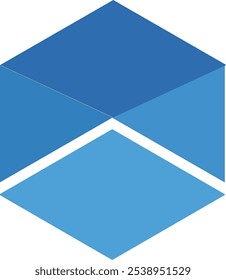 Design moderno de cubo geométrico azul