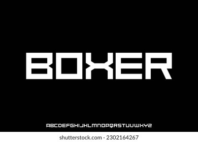 Modern geometric box style font vector illustration