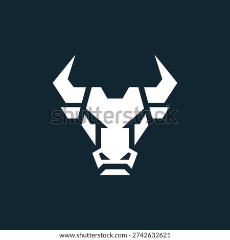 Modern Geometric Bull Head Logo – Monochrome Minimalist Design