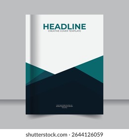 Modern Geometric Business Annual Report Cover Design, Corporate Annual Report Cover with Abstract Geometric Elements.
